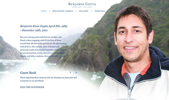 Website Launch - Ben Gupta Memorial Website