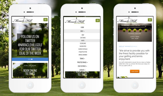 Miracle Hill Golf + Tennis Center - Mobile Site Design